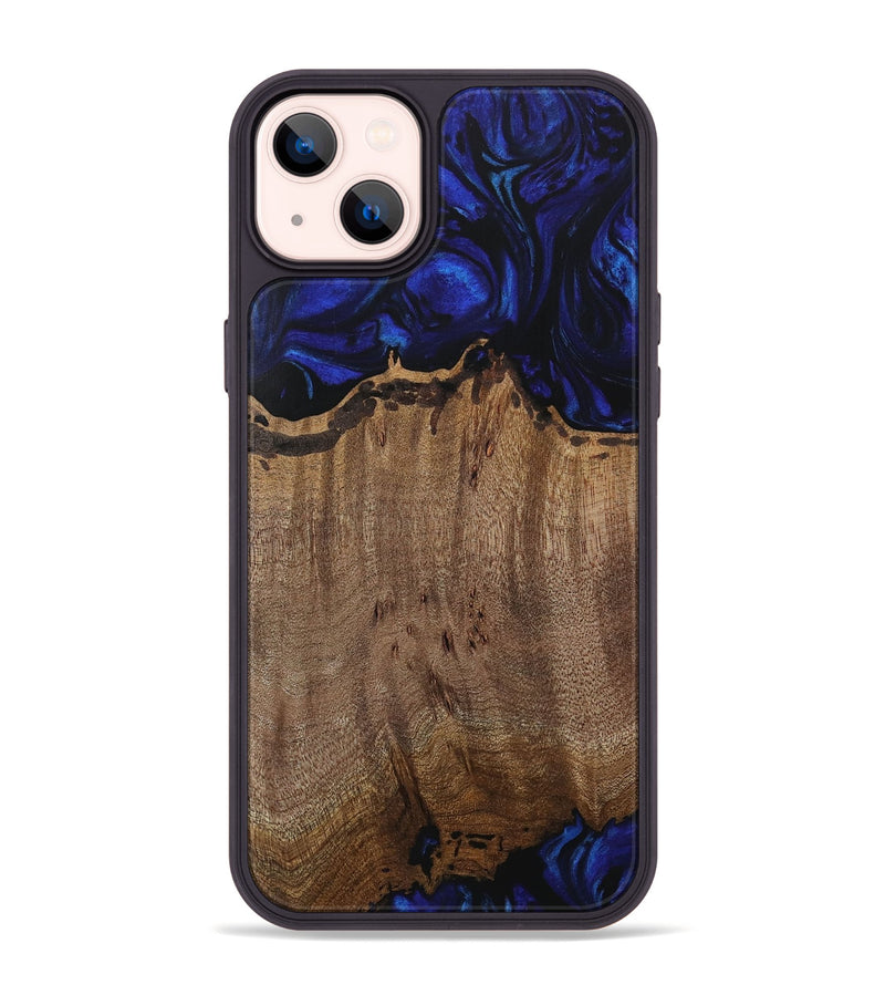 iPhone 14 Plus Wood Phone Case - Averil (Blue, 729801)