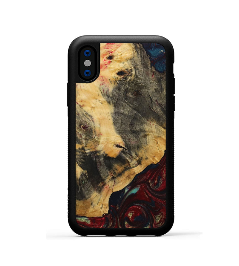 iPhone Xs Wood Phone Case - Javad (Red, 729807)