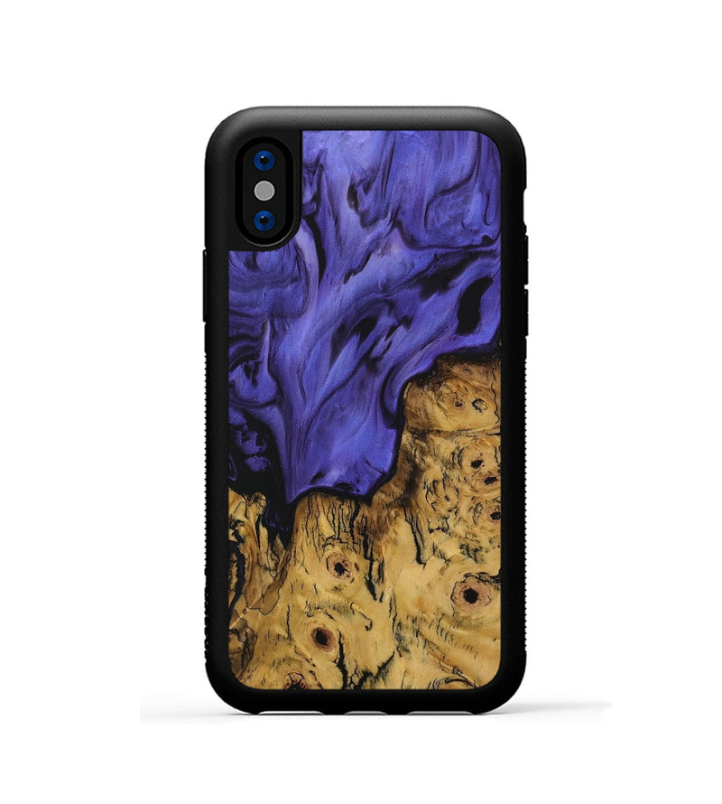 iPhone Xs Wood Phone Case - Nawa (Purple, 729829)