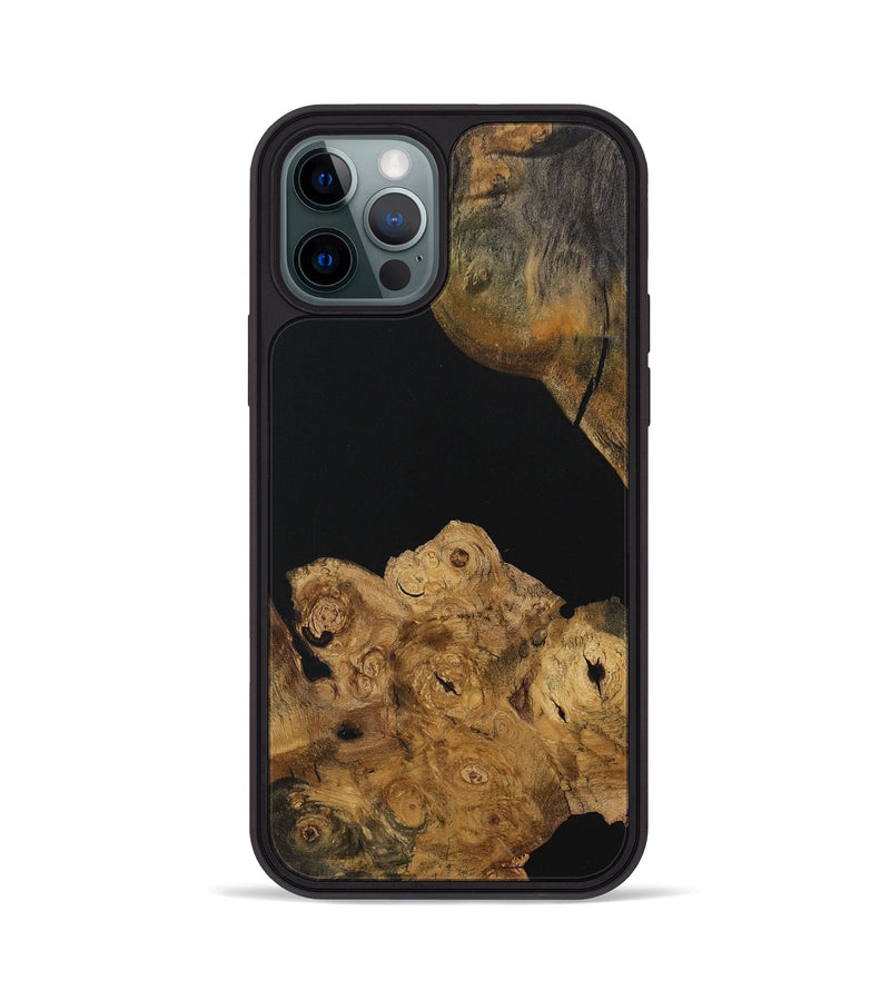 iPhone 12 Pro Wood Phone Case - Trevion (Pure Black, 729839)