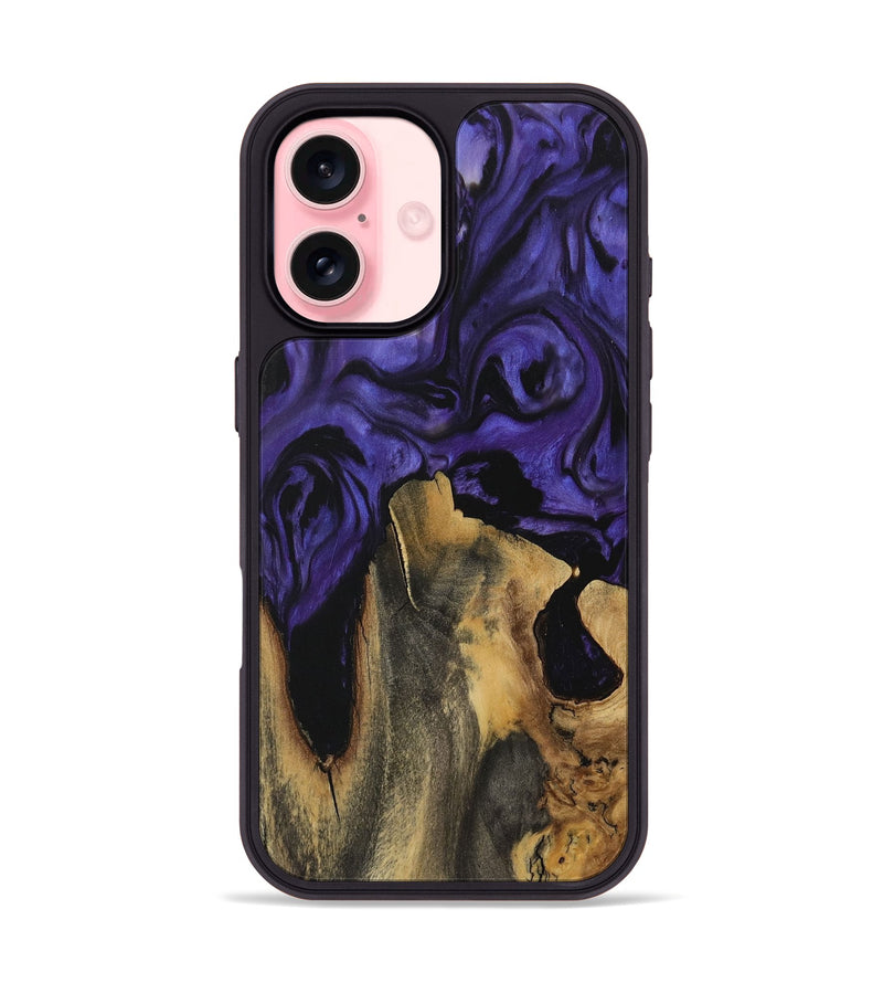 iPhone 16 Wood Phone Case - Birgit (Purple, 729844)