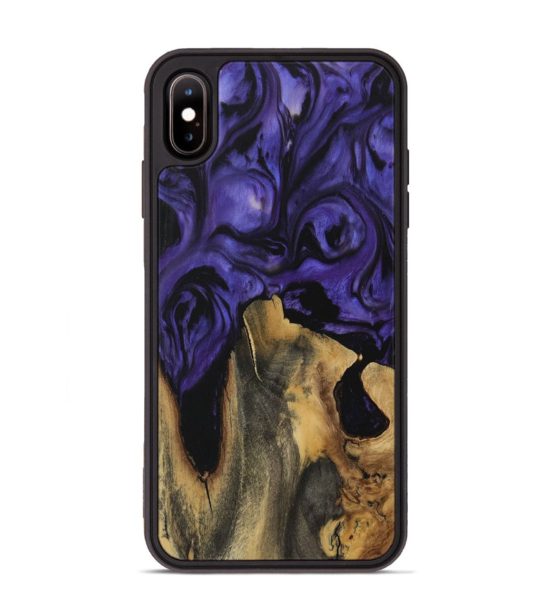 iPhone Xs Max Wood Phone Case - Birgit (Purple, 729844)