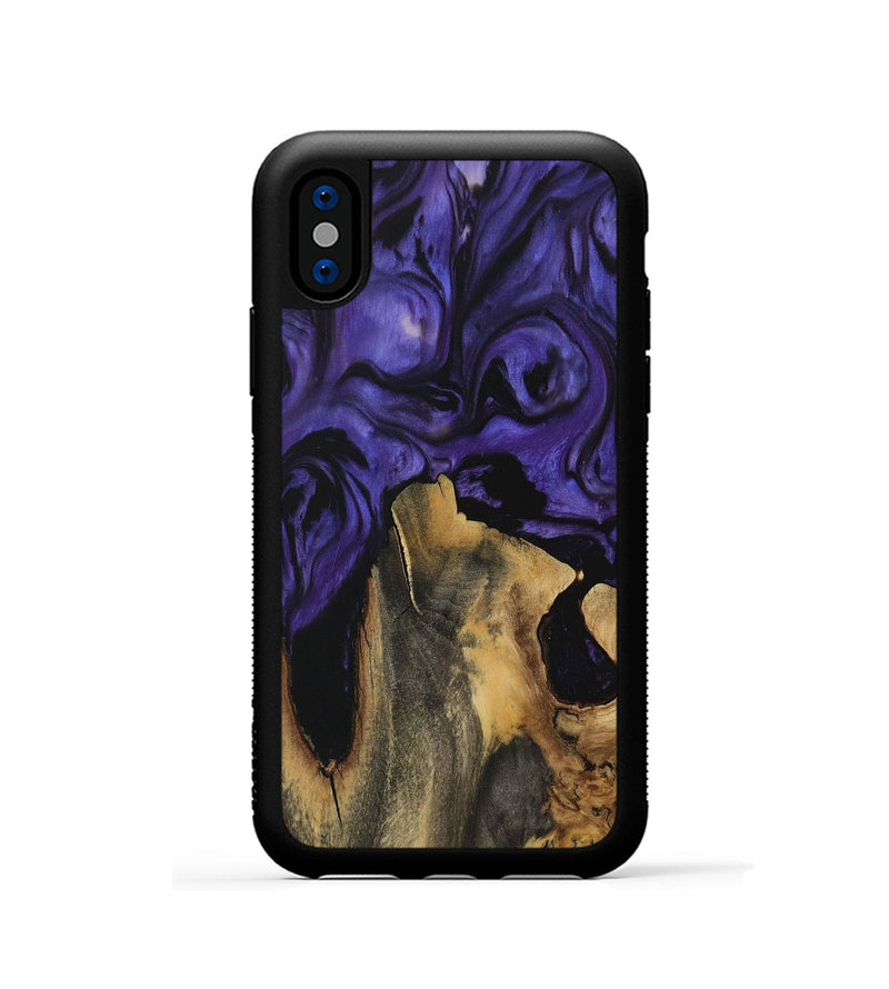 iPhone Xs Wood Phone Case - Birgit (Purple, 729844)