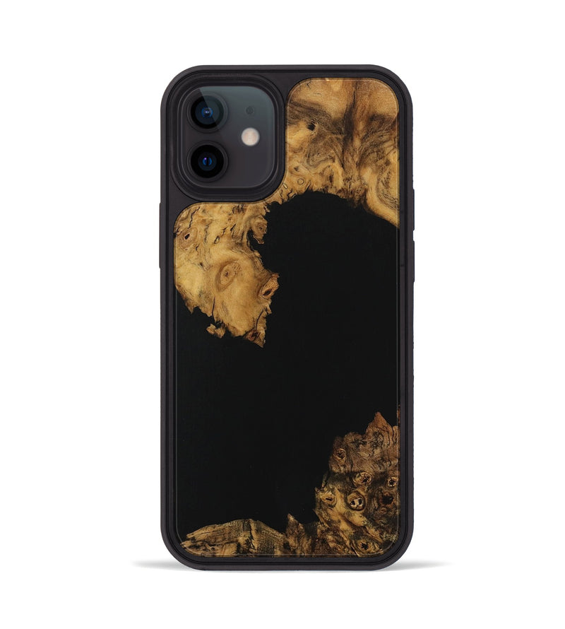 iPhone 12 Wood Phone Case - Reva (Pure Black, 729855)