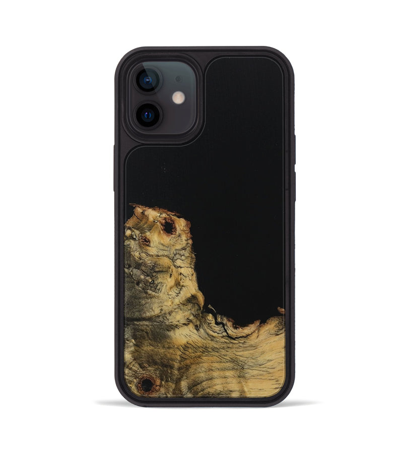 iPhone 12 Wood Phone Case - Neille (Pure Black, 729868)