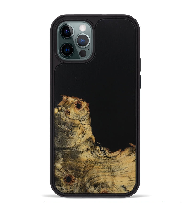 iPhone 12 Pro Max Wood Phone Case - Neille (Pure Black, 729868)