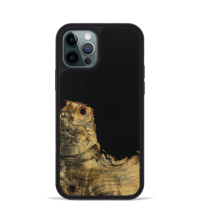 iPhone 12 Pro Wood Phone Case - Neille (Pure Black, 729868)