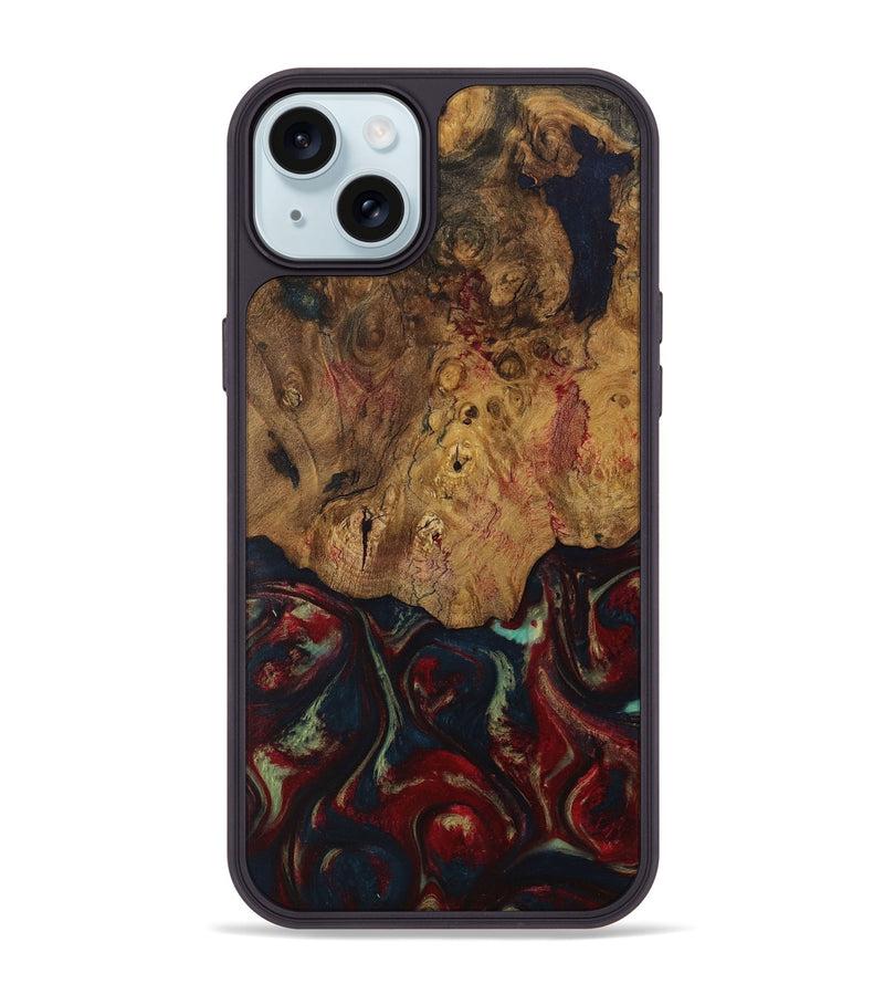 iPhone 15 Plus Wood Phone Case - Grata (Red, 729876)