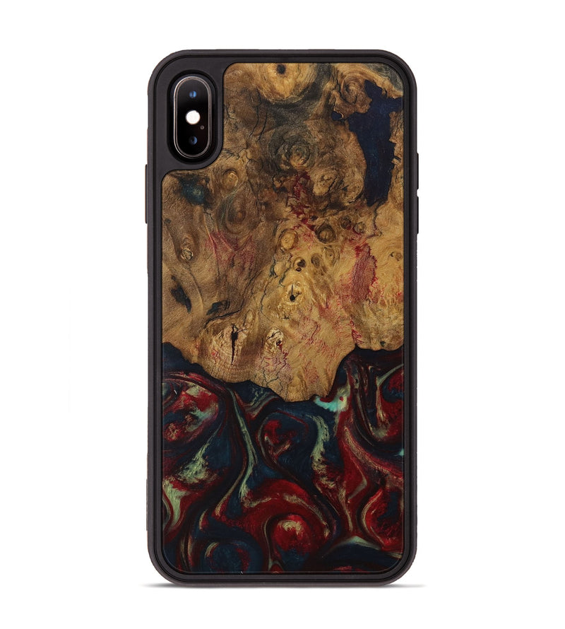 iPhone Xs Max Wood Phone Case - Grata (Red, 729876)