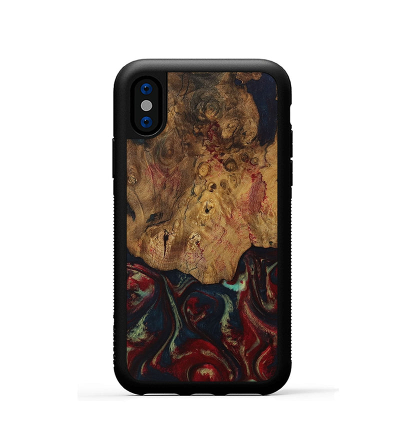 iPhone Xs Wood Phone Case - Grata (Red, 729876)