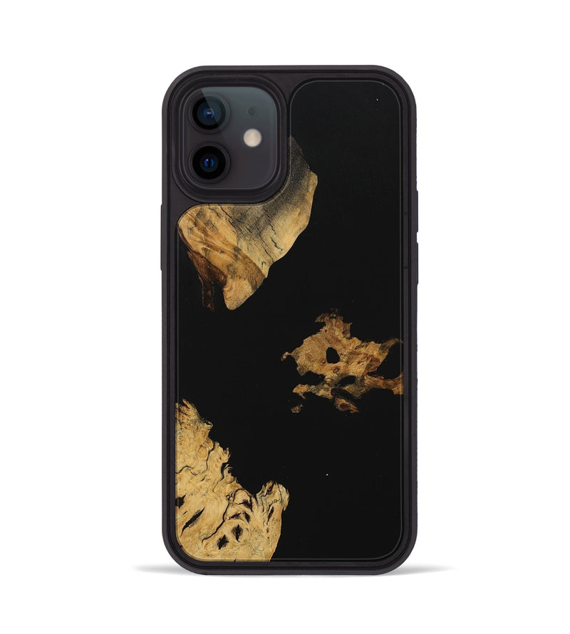 iPhone 12 Wood Phone Case - Daveta (Pure Black, 729898)