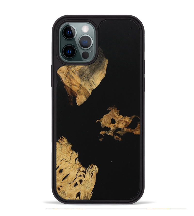 iPhone 12 Pro Max Wood Phone Case - Daveta (Pure Black, 729898)