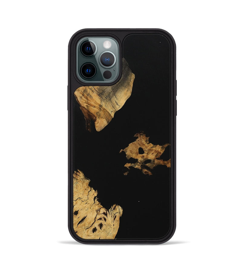 iPhone 12 Pro Wood Phone Case - Daveta (Pure Black, 729898)