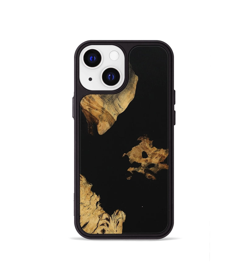 iPhone 13 mini Wood Phone Case - Daveta (Pure Black, 729898)