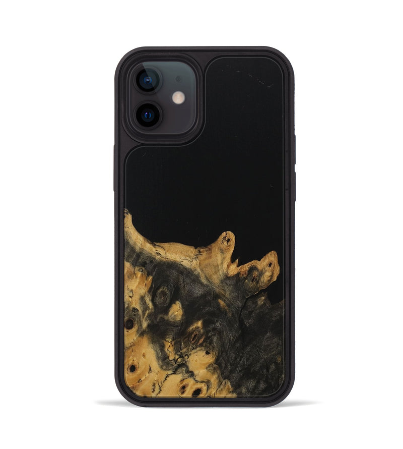 iPhone 12 Wood Phone Case - Clemmie (Pure Black, 729928)