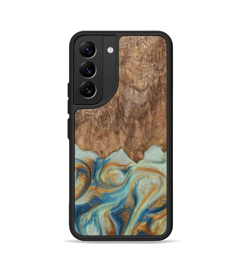 Galaxy S22 Wood Phone Case - Murdock (Teal & Gold, 729930)