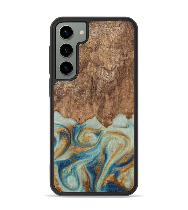 Galaxy S23 Plus Wood Phone Case - Murdock (Teal & Gold, 729930)