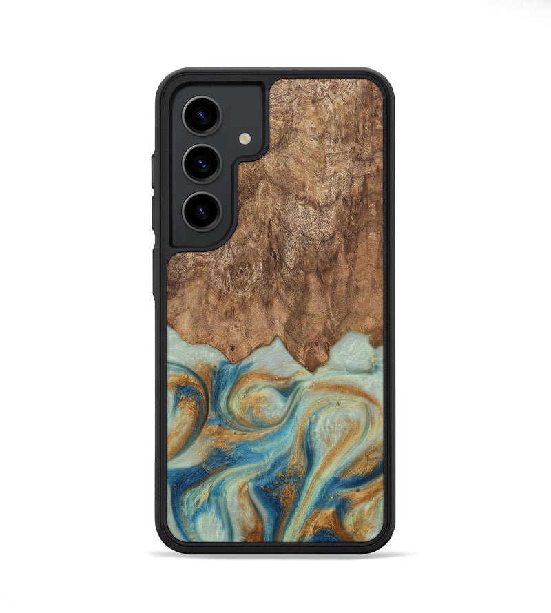 Galaxy S24 Wood Phone Case - Murdock (Teal & Gold, 729930)