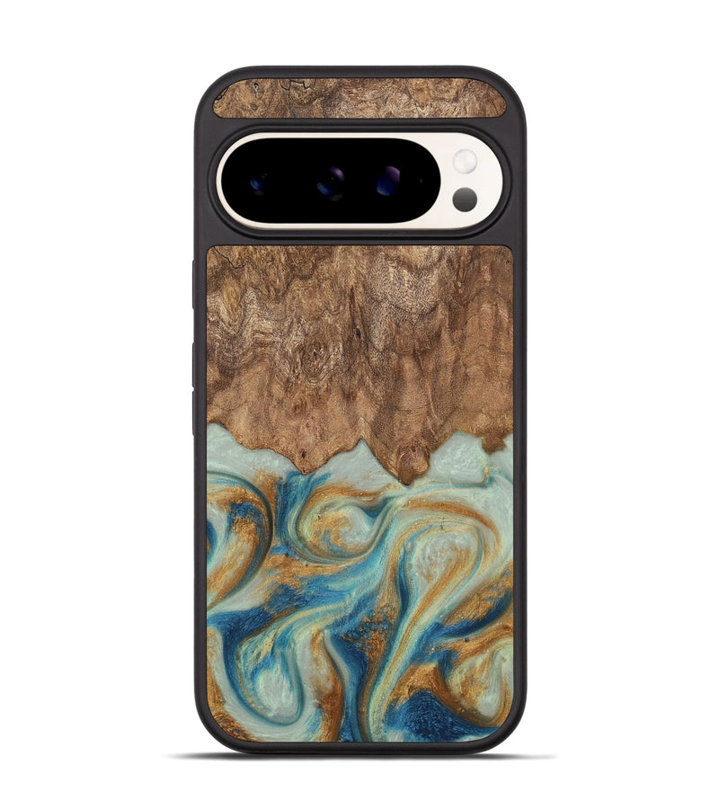 Pixel 9 Wood Phone Case - Murdock (Teal & Gold, 729930)