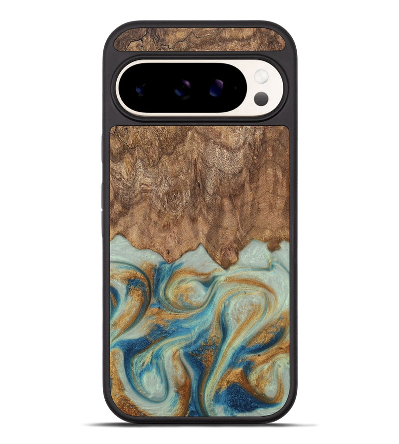 Pixel 9 Pro XL Wood Phone Case - Murdock (Teal & Gold, 729930)