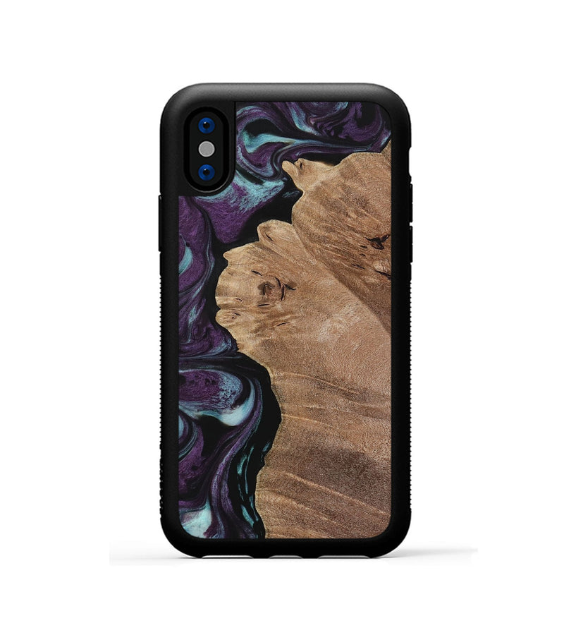 iPhone Xs Wood Phone Case - Nile (Purple, 729932)