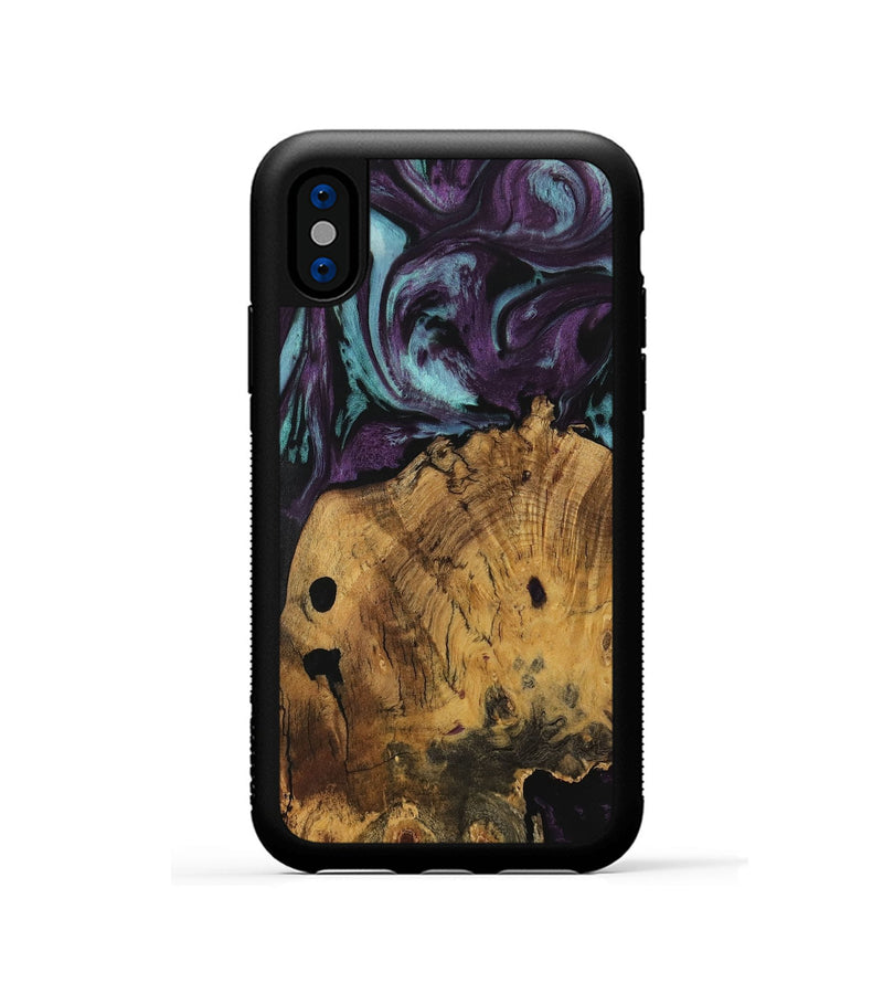 iPhone Xs Wood Phone Case - Drucie (Purple, 729933)