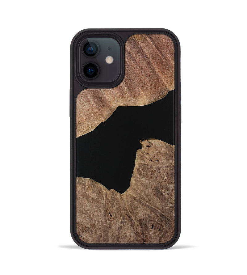 iPhone 12 Wood Phone Case - Cubicle (Pure Black, 729935)