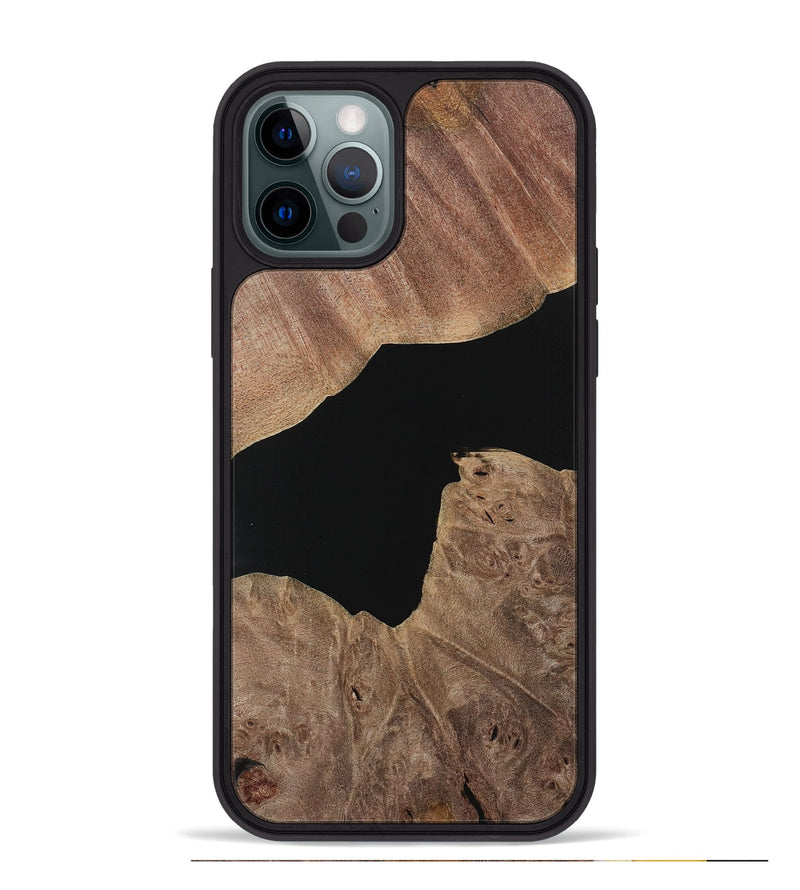 iPhone 12 Pro Max Wood Phone Case - Cubicle (Pure Black, 729935)