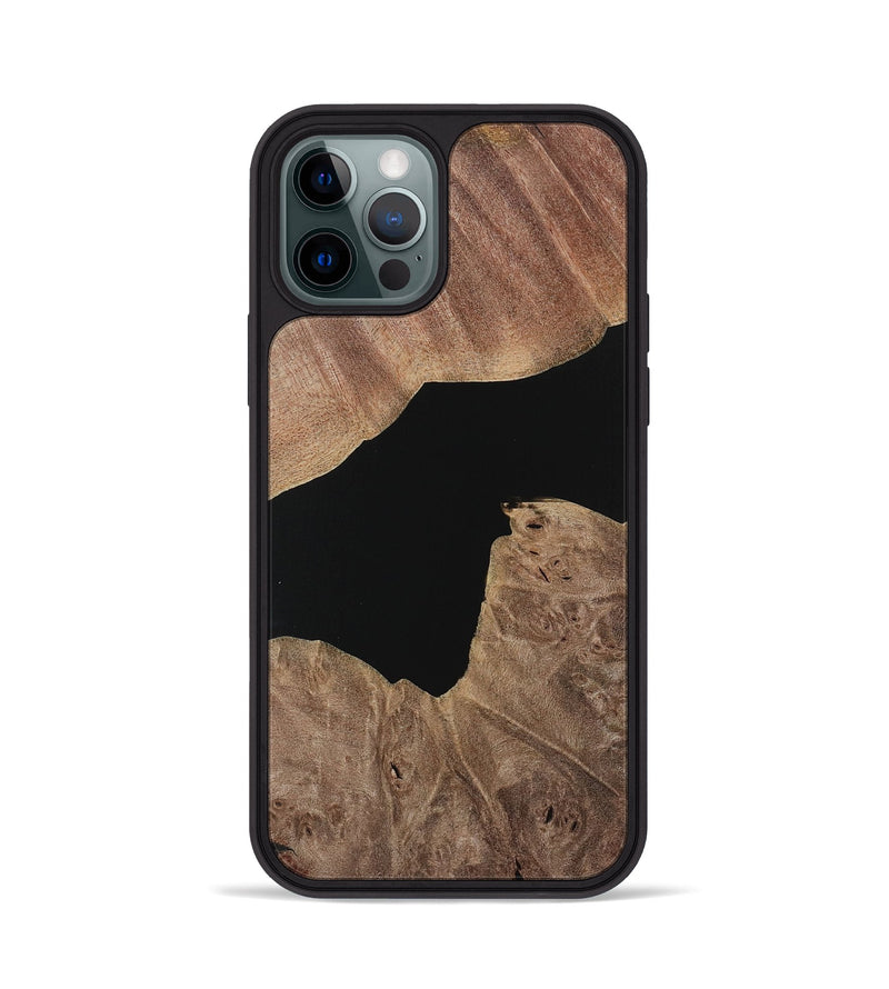 iPhone 12 Pro Wood Phone Case - Cubicle (Pure Black, 729935)