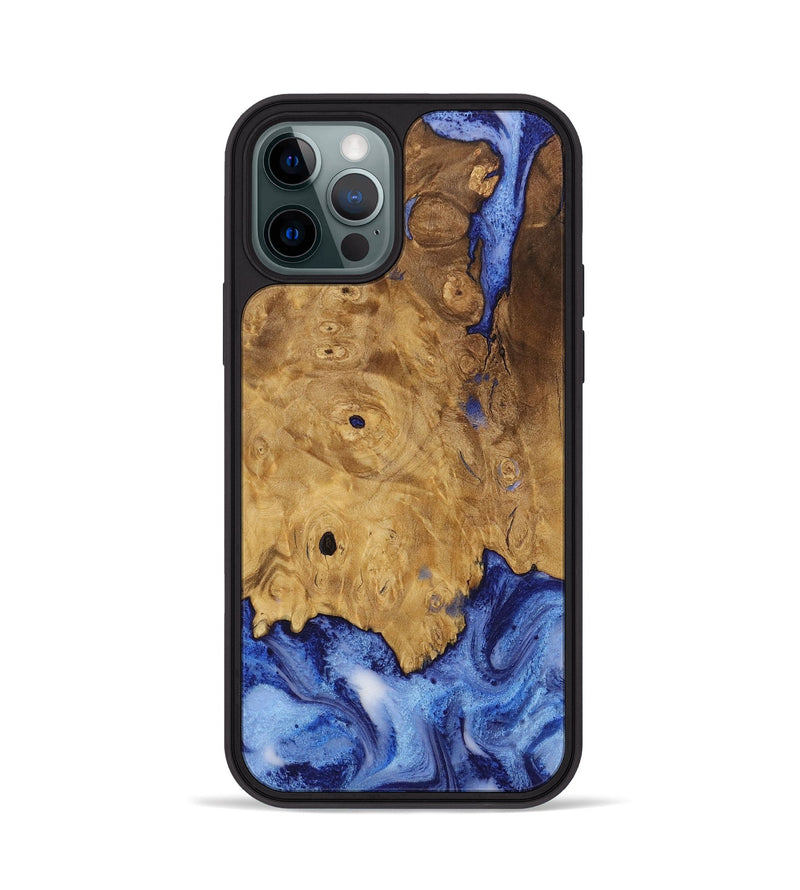 iPhone 12 Pro Wood Phone Case - Rakeem (Blue, 729947)