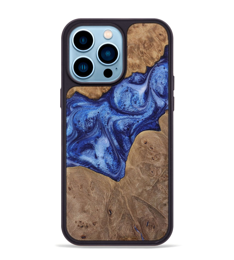 iPhone 14 Pro Max Wood Phone Case - Roch (Blue, 729949)