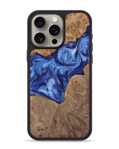 iPhone 15 Pro Max Wood Phone Case - Roch (Blue, 729949)