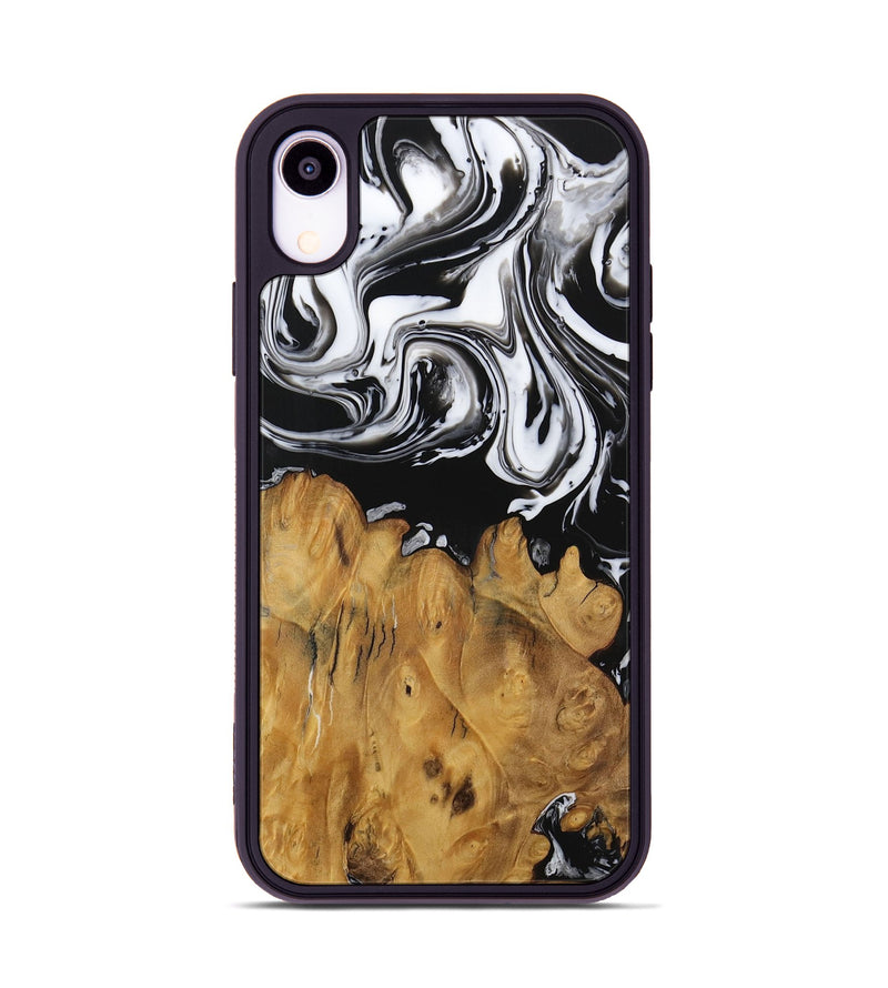 iPhone Xr Wood Phone Case - Yannis (Black & White, 729952)