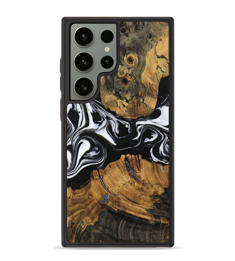 Galaxy S23 Ultra Wood Phone Case - Minnoa (Black & White, 729970)