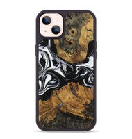 iPhone 14 Plus Wood Phone Case - Minnoa (Black & White, 729970)