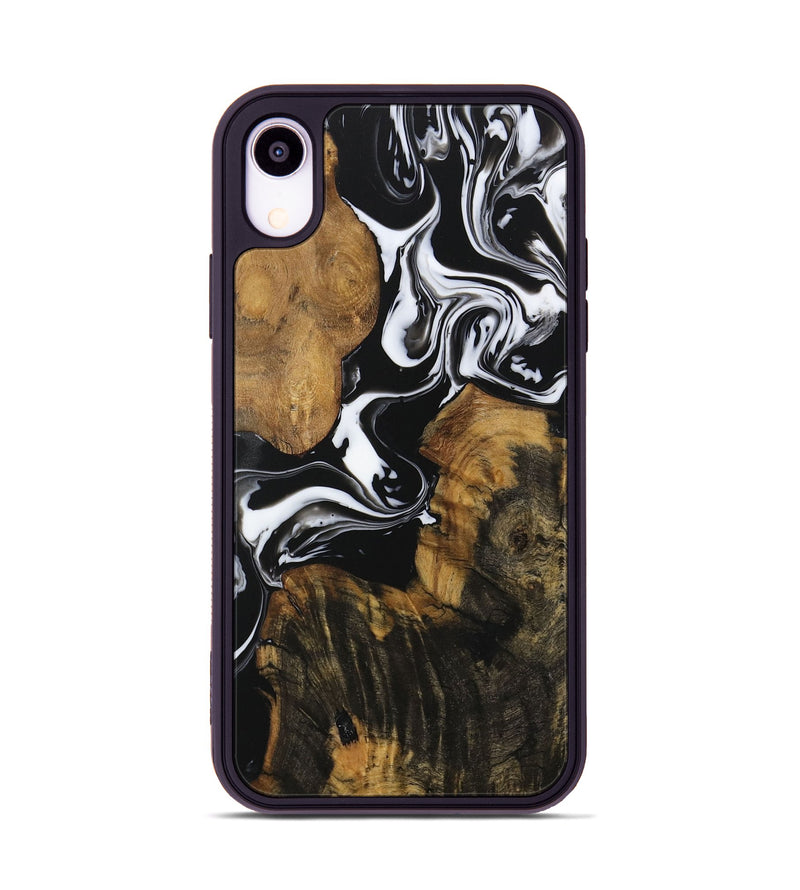 iPhone Xr Wood Phone Case - Clive (Black & White, 729973)