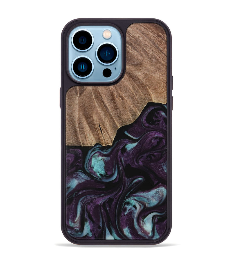 iPhone 14 Pro Max Wood Phone Case - Loula (Purple, 729975)