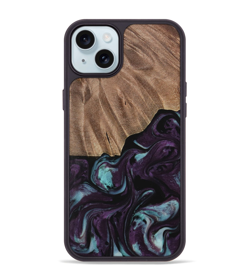 iPhone 15 Plus Wood Phone Case - Loula (Purple, 729975)