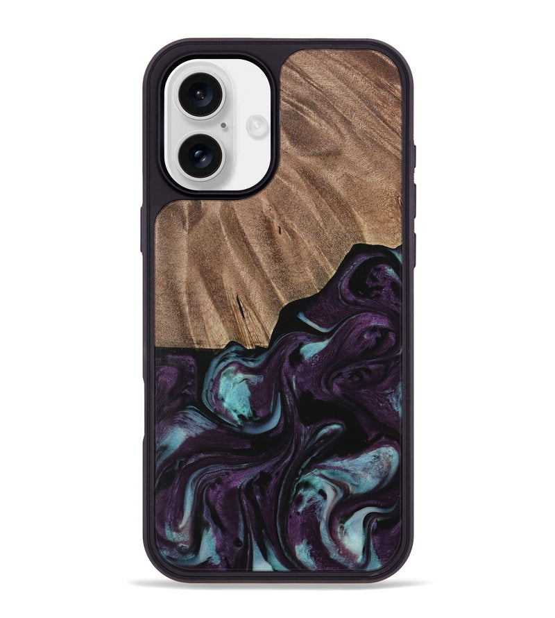 iPhone 16 Plus Wood Phone Case - Loula (Purple, 729975)