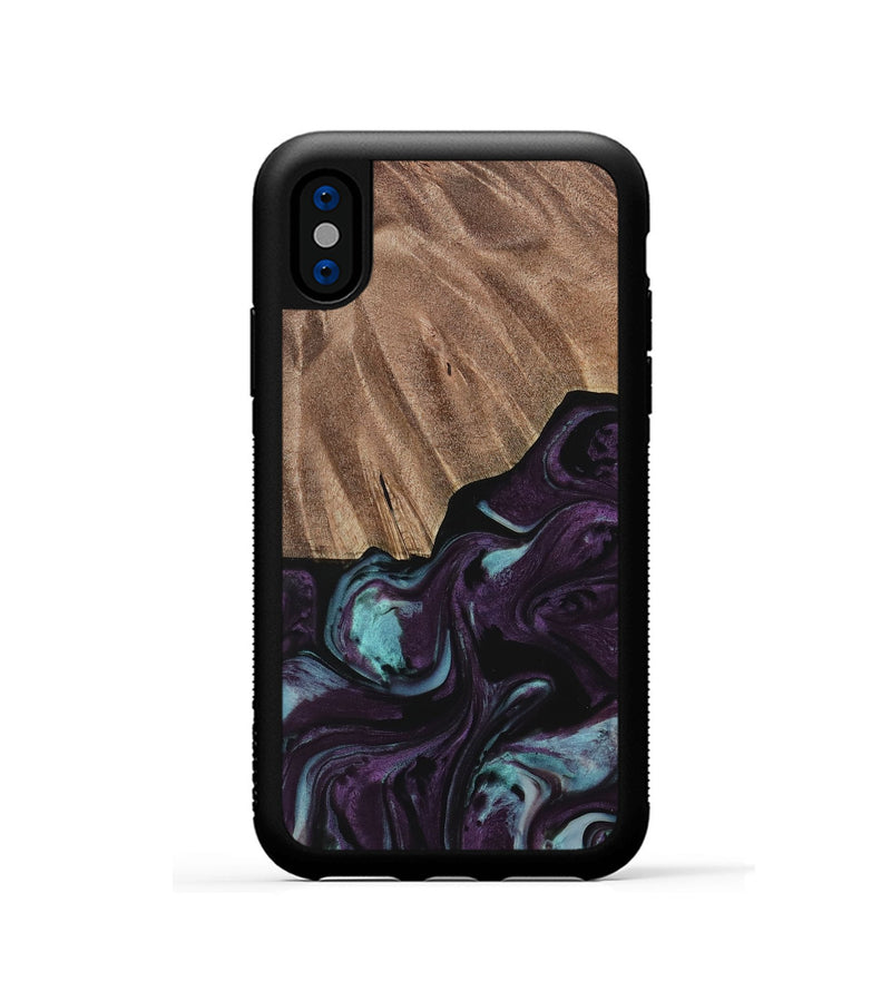 iPhone Xs Wood Phone Case - Loula (Purple, 729975)