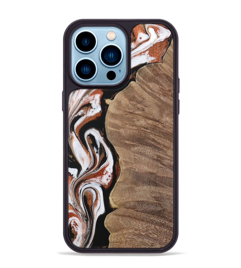 iPhone 14 Pro Max Wood Phone Case - Ursula (Black & White, 729986)