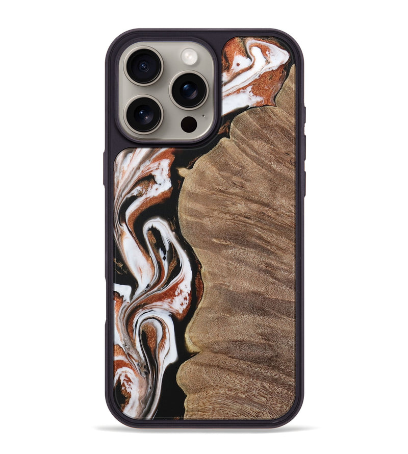 iPhone 16 Pro Max Wood Phone Case - Ursula (Black & White, 729986)