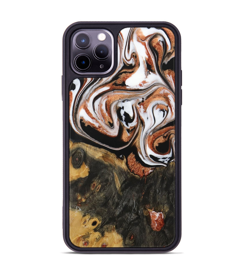 iPhone 11 Pro Max Wood Phone Case - Patty (Black & White, 729988)