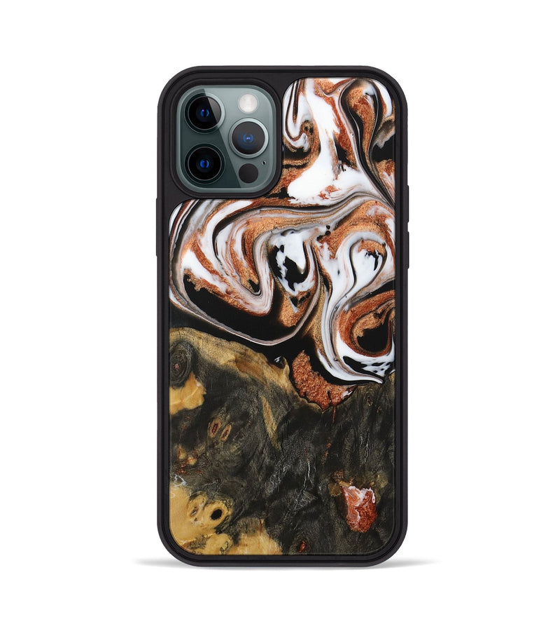 iPhone 12 Pro Wood Phone Case - Patty (Black & White, 729988)