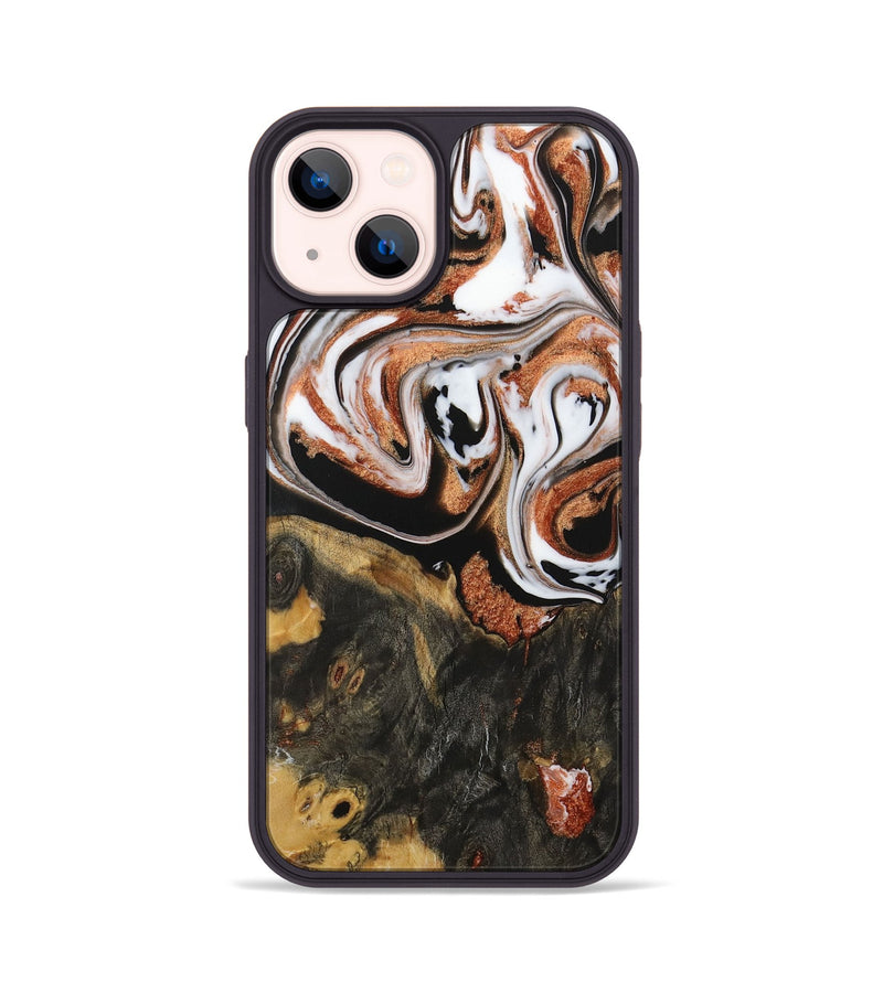 iPhone 14 Wood Phone Case - Patty (Black & White, 729988)