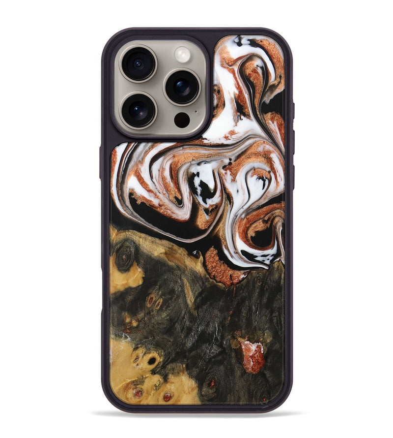 iPhone 16 Pro Max Wood Phone Case - Patty (Black & White, 729988)