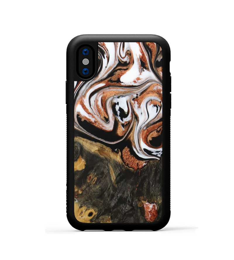 iPhone Xs Wood Phone Case - Patty (Black & White, 729988)