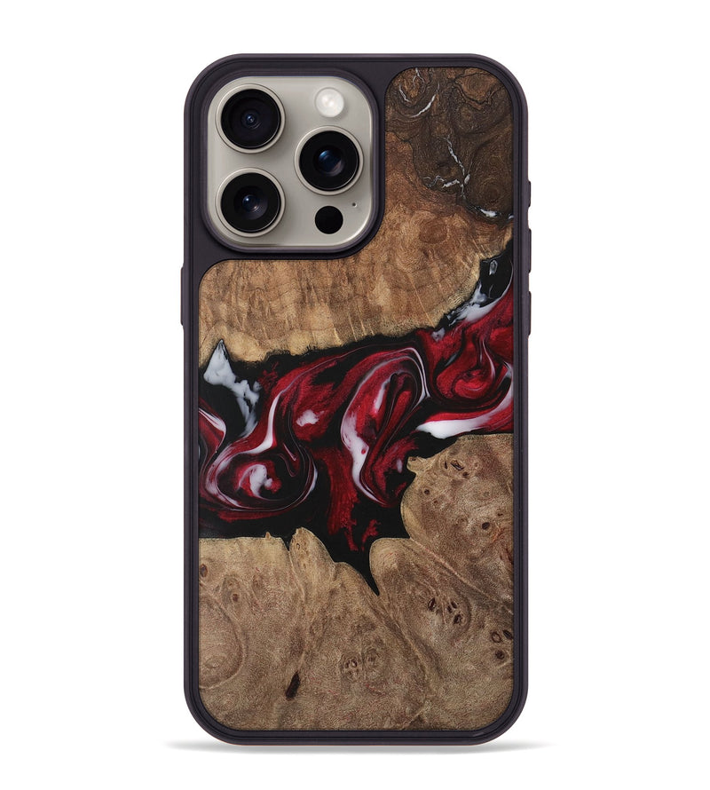 iPhone 15 Pro Max Wood Phone Case - Caesar (Red, 729993)