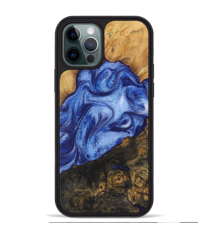 iPhone 12 Pro Max Wood Phone Case - Allan (Blue, 729996)