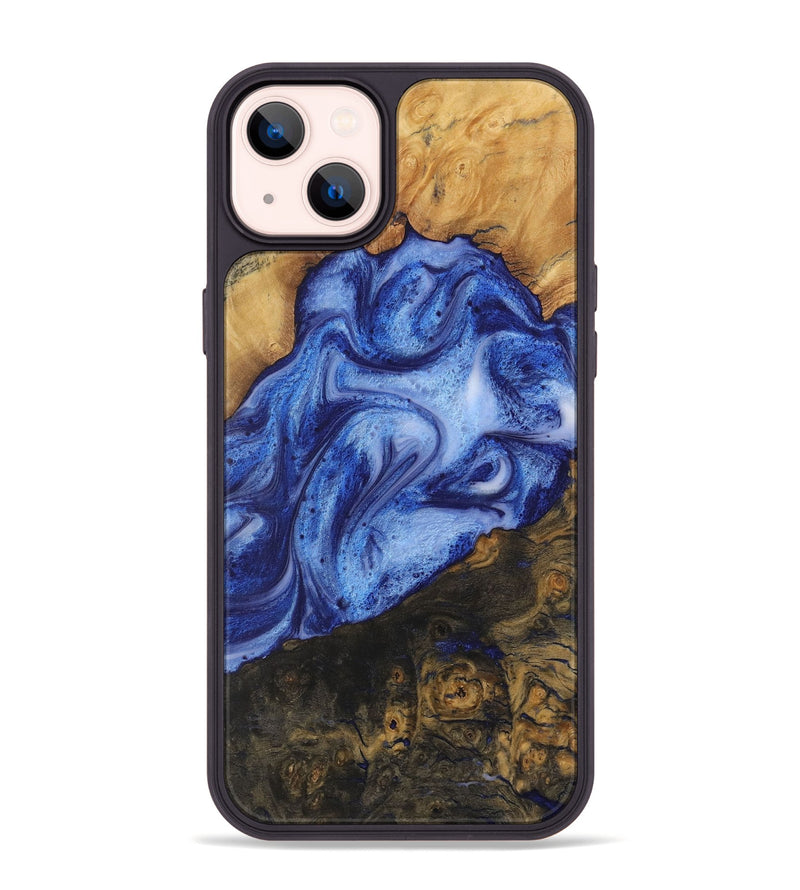 iPhone 14 Plus Wood Phone Case - Allan (Blue, 729996)